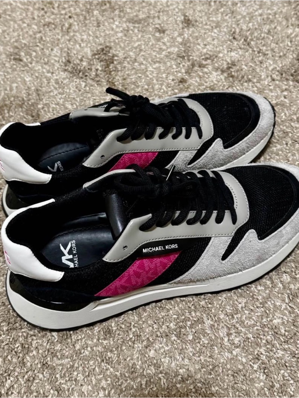 Michael Kors Black, White & Fuchsia Women's Sneakers